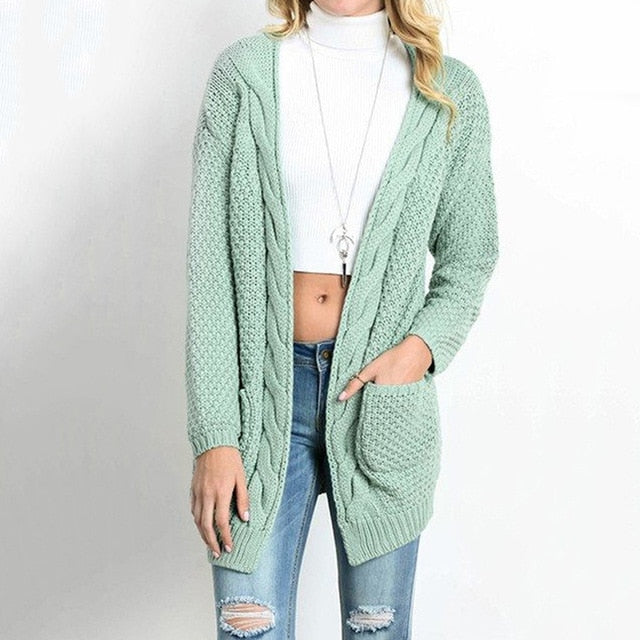 VenusFox Long Long Sleeve Knitted Sweater Cardigans