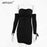 VenusFox Off Shoulder Long Sleeve Bodycon Party Dress