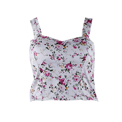 VenusFox Women Sexy Floral Tube Tops Cropped Tops Tank Crop Top Short Cami