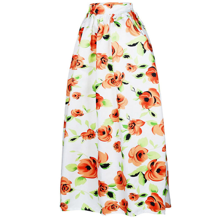 VenusFox Dashiki Floral print High Waist Maxi skirt
