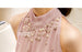 VenusFox Womens Beading Chiffon Sleeveless Turtleneck Blouse