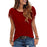 VenusFox Women Cotton Tassel Casual T-shirt Solid Color Tees