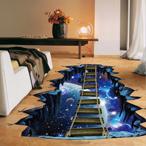 Large 3d Cosmic Space Galaxy Star Bridge Home Decor Wall Sticker