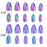 Metallic Art Manicure Mirror Look  Fake Nail False Nail Tips 12pcs/Box