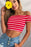 VenusFox Off shoulder sexy striped crop top