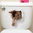 Hole View Vivid Dogs Cats 3D Wall Sticker Bathroom Home Decoration Animal Art Sticker Wall Poster
