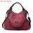 Women's Canvas Leather Large Capacity Pocket Casual Tote Handbag Shoulder Handbags