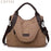 Women's Canvas Leather Large Capacity Pocket Casual Tote Handbag Shoulder Handbags