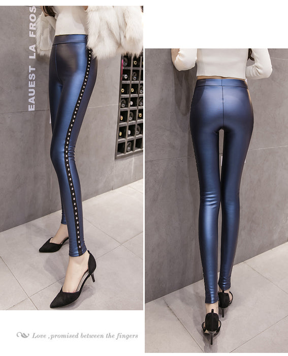 VenusFox Fashion Matte Push Up Leather Pencil leggings