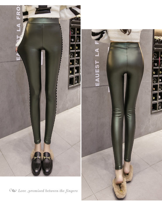 VenusFox Fashion Matte Push Up Leather Pencil leggings