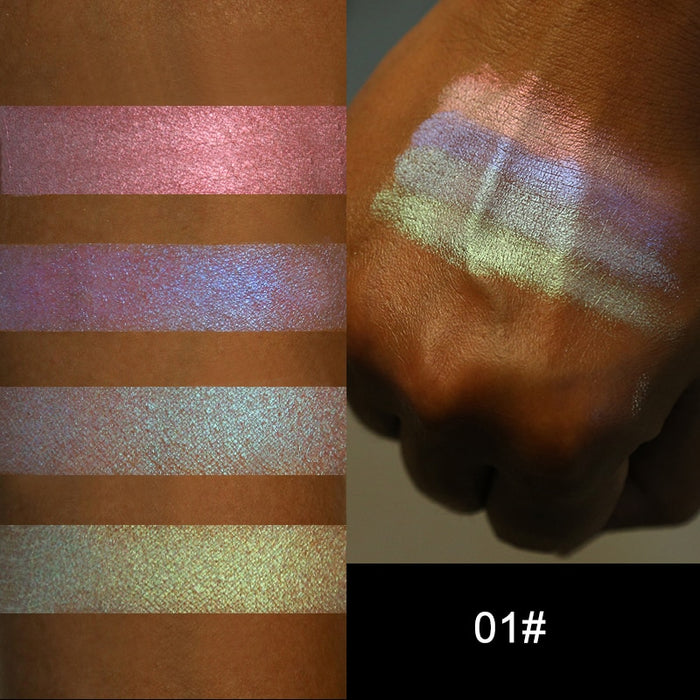 Triangle Glitter Eyeshadow Palette  Face Highlighter Makeup Shimmer Shine Powder