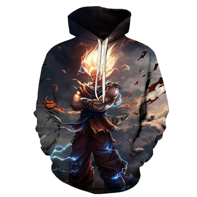 VenusFox Casual Prints Wolf Goku Hades Hoodies Sizes S-3XL