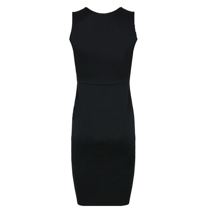 VenusFox Women Faux Leather Party Sleeveless Elegant Slim Bodycon Pencil Dress 5XL Plus Size