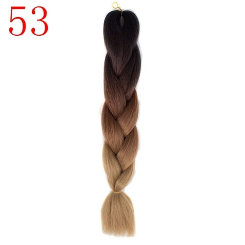 24inch Ombre Synthetic Crochet Hair Extensions Braids
