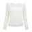 VenusFox Sexy Lace Hollow Out Off Shoulder Slash Neck Long Sleeves Blouse Tops