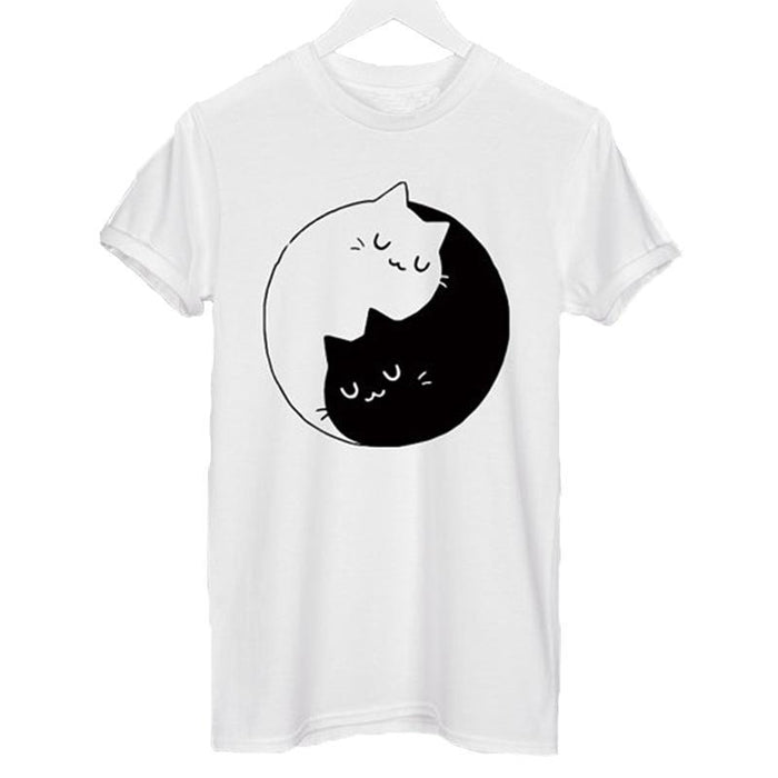 VenusFox T-shirt Cat Print O-Neck Sexy Tshirt