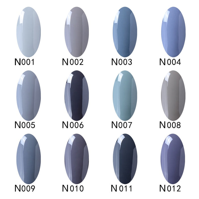 8ML Gray Series Winter Color UV Gel Nail Polish LED Lamp Gel Nail Polish Soak Off Stamping Top Base