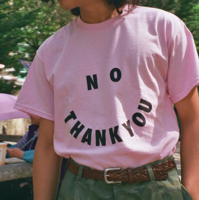 VenusFox Womens No THANK YOU Letters Print Cotton Casual tshirts