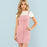 VenusFox Pink Slim Button Up Strap Short Preppy Dress