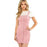 VenusFox Pink Slim Button Up Strap Short Preppy Dress