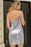 VenusFox Off Shoulder Silver Sequined Backless Sexy Dress