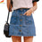 VenusFox High Waist  A-line Mini Denim Pockets Skirt