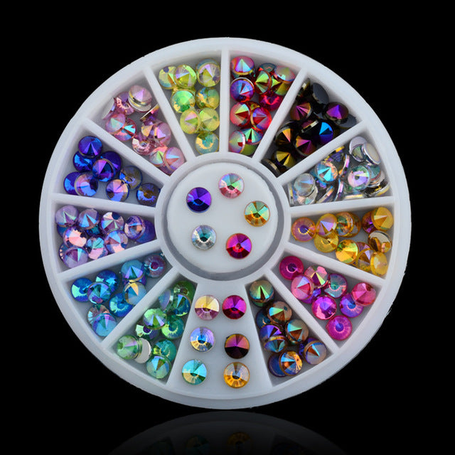DIY Nail Art Wheel Tips Crystal Glitter Rhinestone 3D Nail Art Decoration Acrylic Diamond Drill