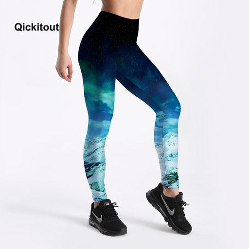 VenusFox Fashion Digital Print Ice and Snow Fitness Leggings