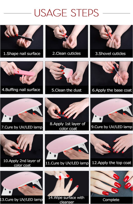 Gel Nails Polish semi permanent uv White Bottle Soak Off for a Manicure nails