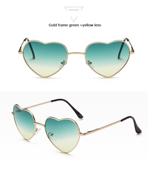 Heart Shaped Sunglasses metal Fashion Rimless LOVE Clear Ocean Lenses Sun Glasses UV400