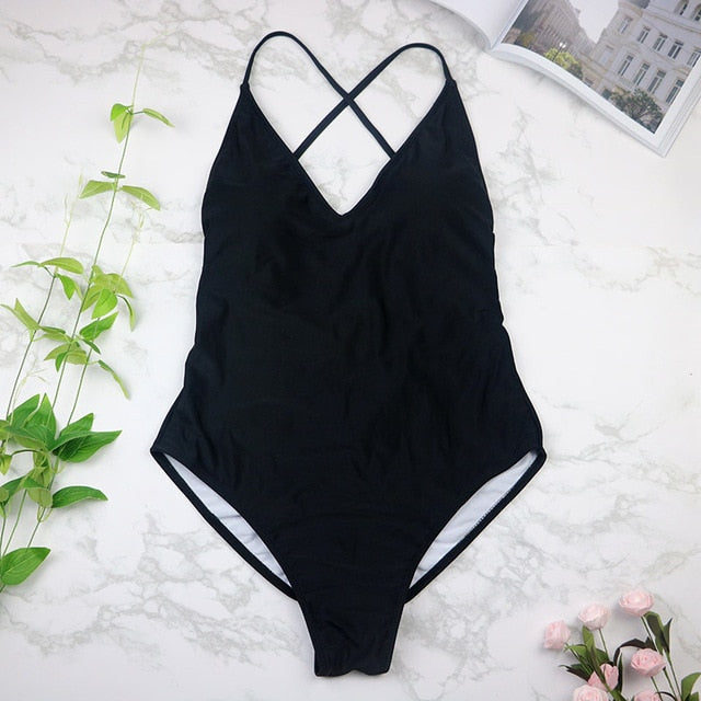 Sexy high cut one piece Backless thong Bathing suit