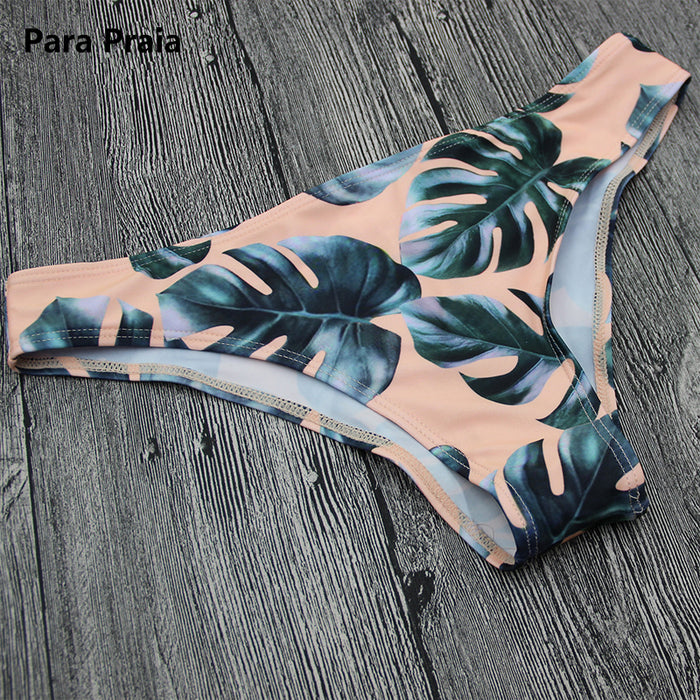 Sexy Cami Palm Leaf Print Bikini Set