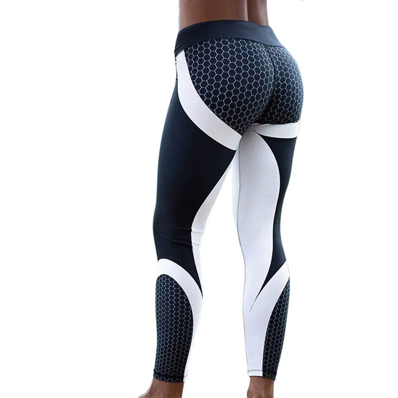 VenusFox Mesh Pattern Print Fitness Leggings