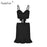 VenusFox Two Pieces Ruffles Bow Casual Off Shoulder Dress
