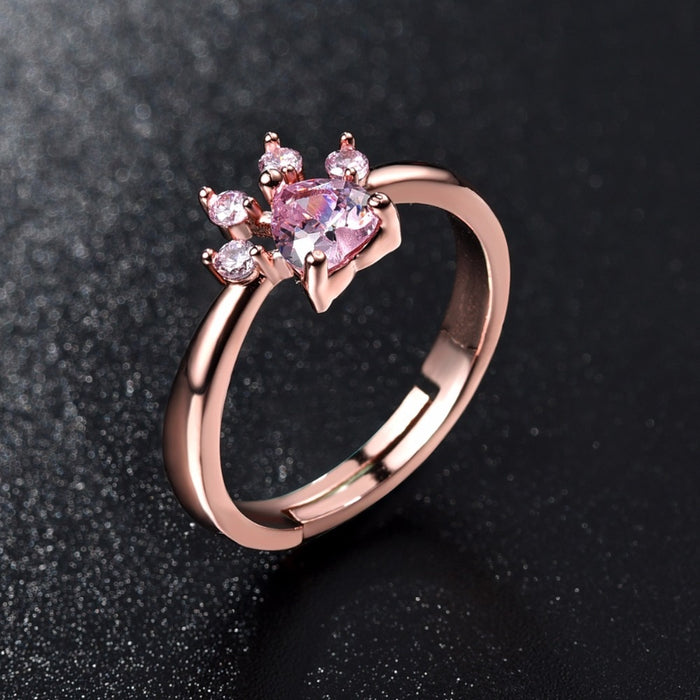 Pink Crystal Rose Gold Rings