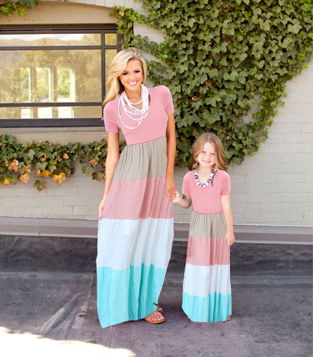 Mommy and me family matching mom daughter dresses
