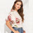VenusFox Womens Bohemian Floral Print Ruffle Sleeve Keyhole Blouse Casual Shirt Top
