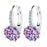 Luxury 12 Colors Round With Cubic Zircon Charm Flower Earrings