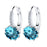 Luxury 12 Colors Round With Cubic Zircon Charm Flower Earrings