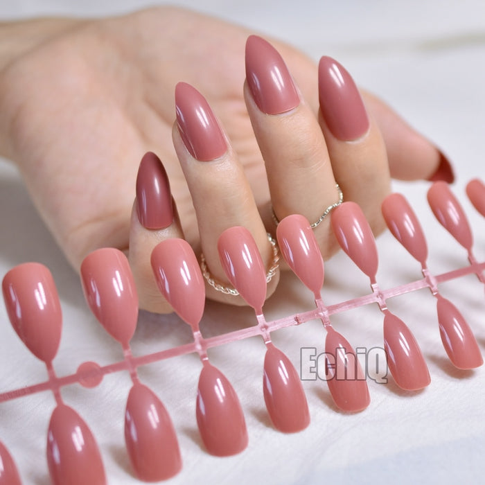 24pcs Fashion Candy Red Stiletto Pointed Sharp False Nails for daily wear