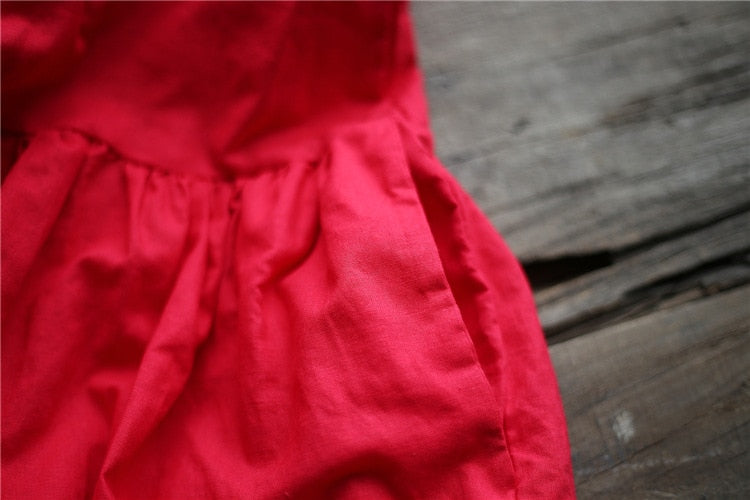 VenusFox Vintage High Waist Loose Shirt Dress with Pockets