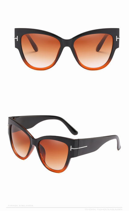 Fashion Vintage Sexy Ladies Cat Eye Sunglasses T Frame Oculos UV400