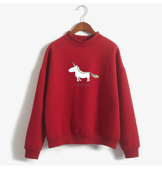 VenusFox Women's Unicorn Print Long Sleeve Casual Sweater
