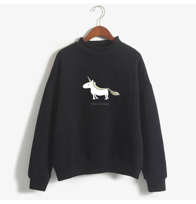 VenusFox Women's Unicorn Print Long Sleeve Casual Sweater