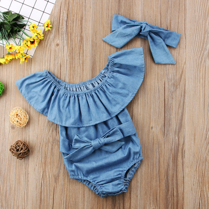 Cute Toddle Baby Ruffle Cotton Bodysuit