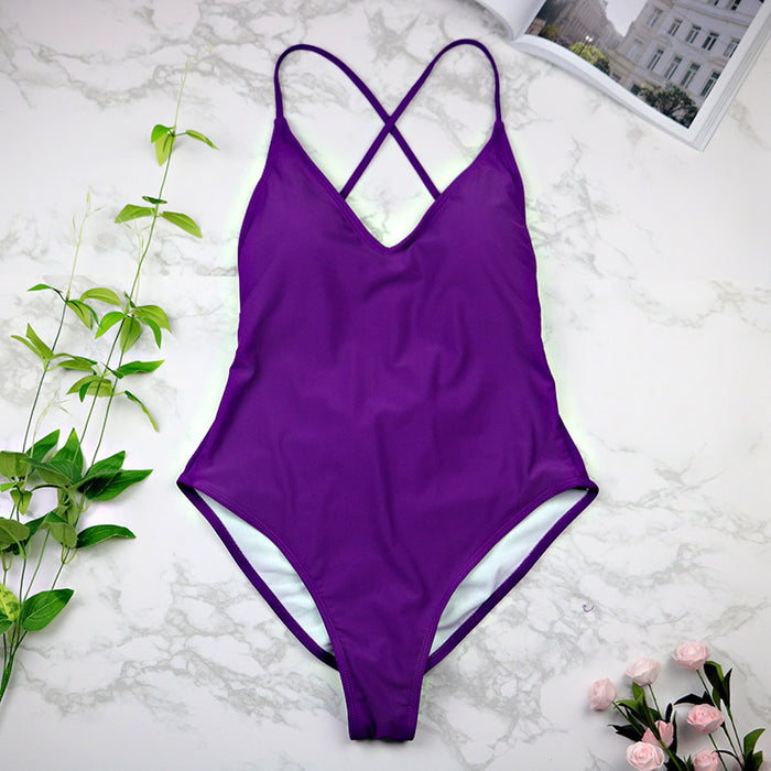 Sexy high cut one piece Backless thong Bathing suit