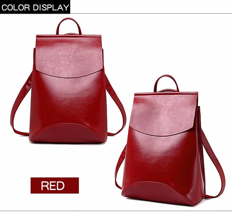 Women High Quality Fashion Leather Backpack Shoulder Bag