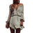 VenusFox Boho Chiffon Slash Neck Long Sleeve Vintage Beach Dress