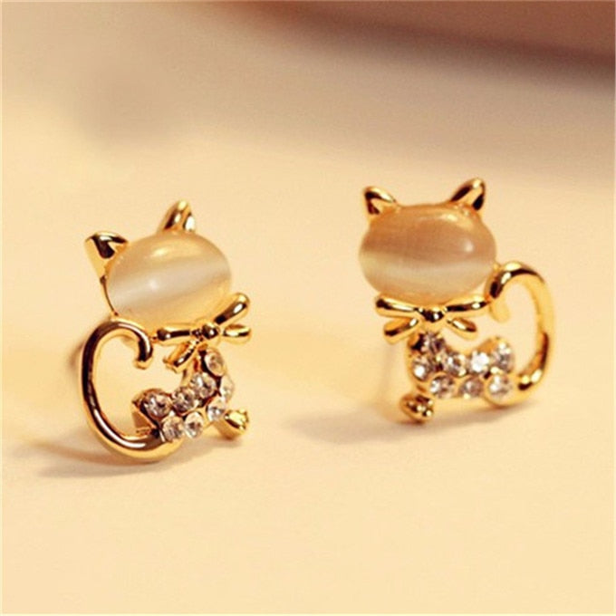 Fashion jewelry Cute Cat Stud Earrings