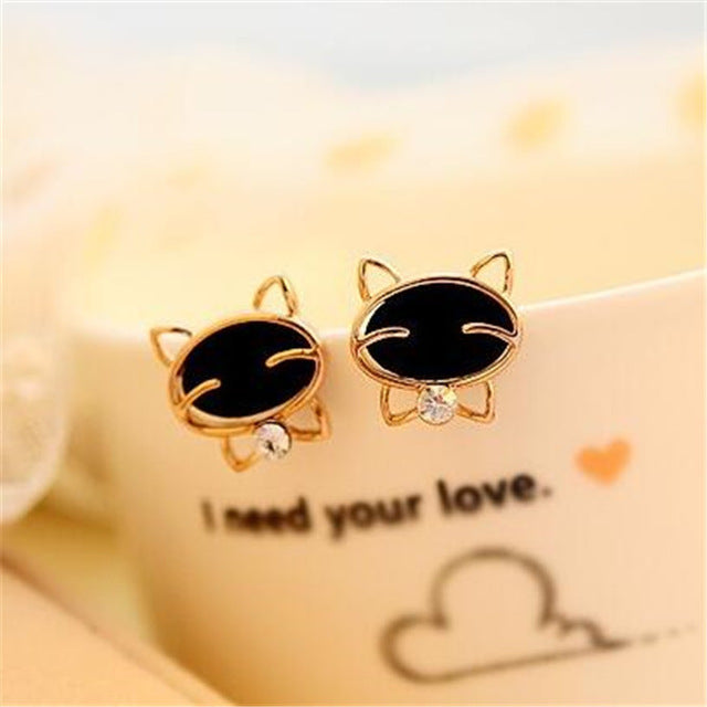 Fashion jewelry Cute Cat Stud Earrings